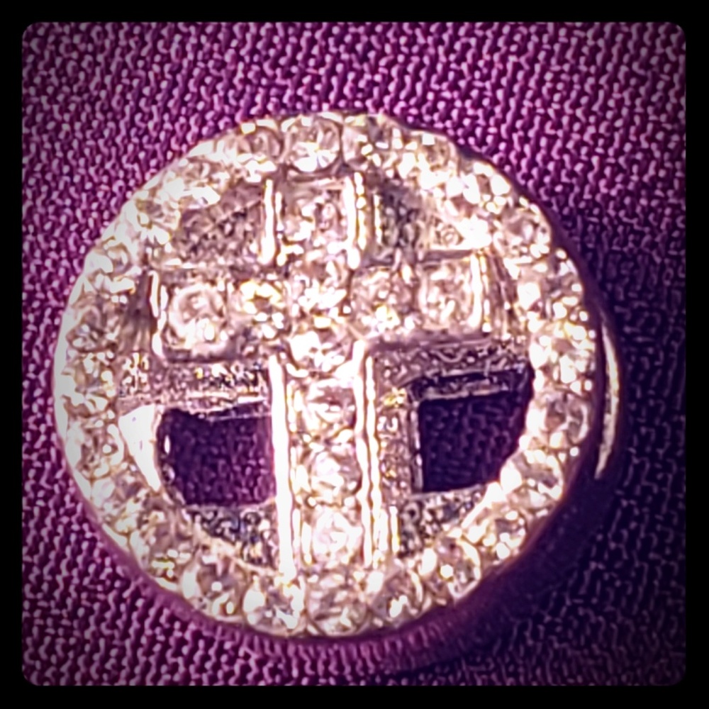 925 Silver Clear Crystal Cross European Charm